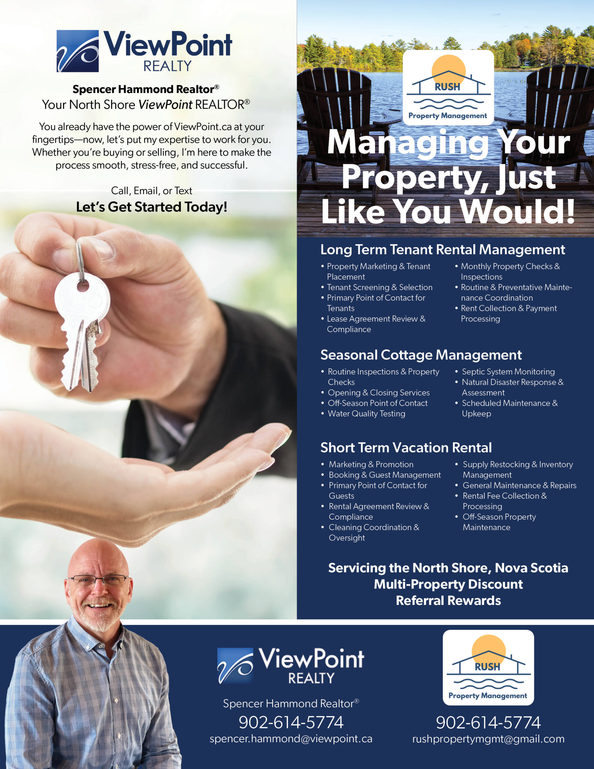 Spencer Hammond Realtor & RUSH property management advertisement